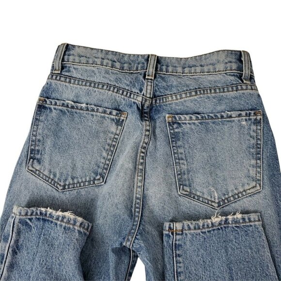 Revice Jeans Womens 26 Blue Straight Leg Distressed High‎ Rise  Button Fly - Picture 4 of 11